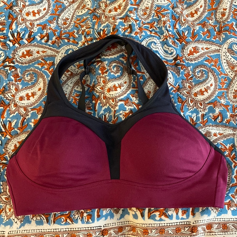 Target maroon and navy Sports Bra